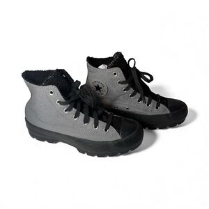 Converse Women's CTAS Lugged Hi Canvas Sherpa 573066C Mason Gray/Black  size 8